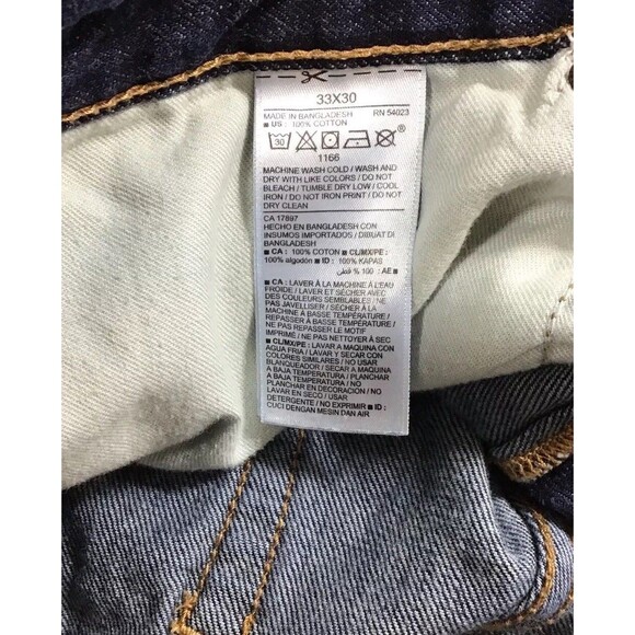 Old Navy Mens Jeans Size 33x30 Blue Denim Straight Leg Dark Wash Cotton EUC - Picture 4 of 6